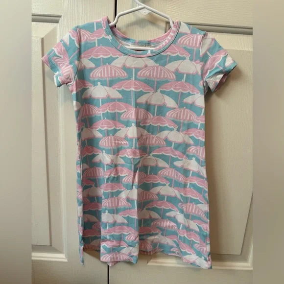 The Beaufort Bonnet Company Pink and Blue Umbrella Pattern Dress - Picture 1 of 4